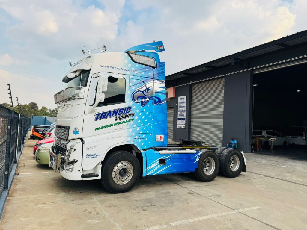 Transide logistics truck branded by Kany Branding